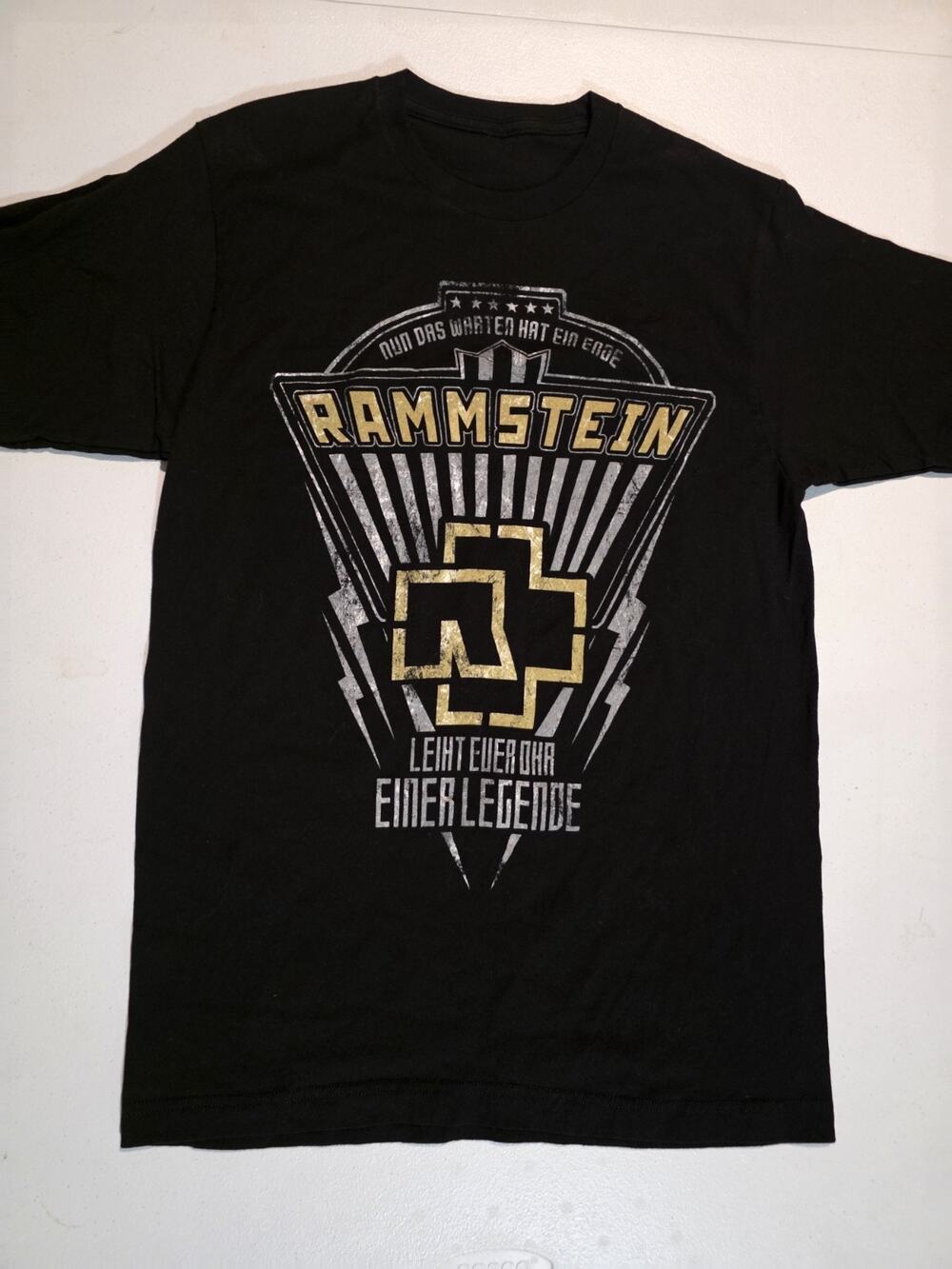 Rammstein Band T Shirt Men's Small Black Graphic Tee Tagless Rock Metal Concert
